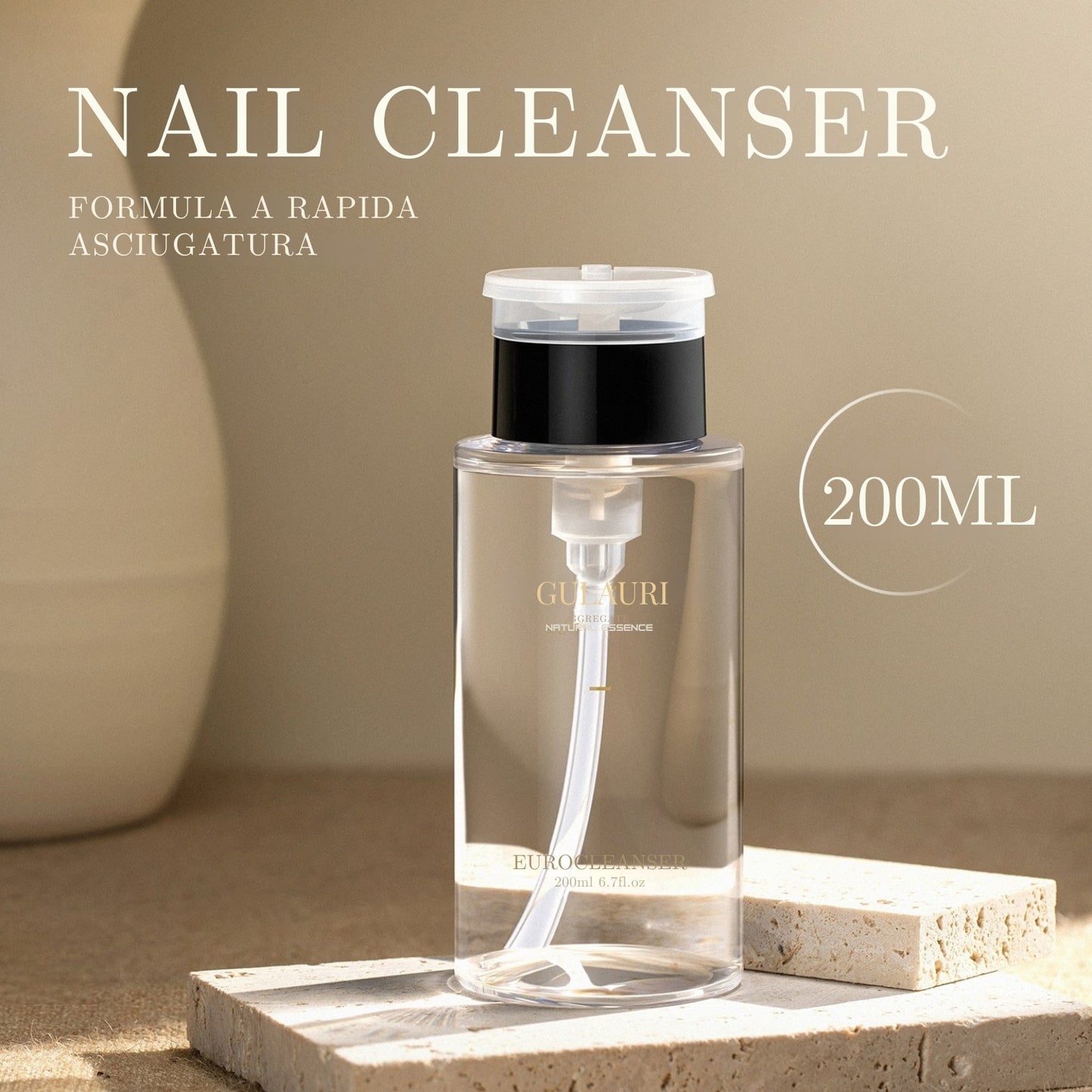 Nail Cleanser Gulauri, liquido sgrassante per unghie naturali, gel e semipermanente, migliora l’adesione e rimuove impurità e oli