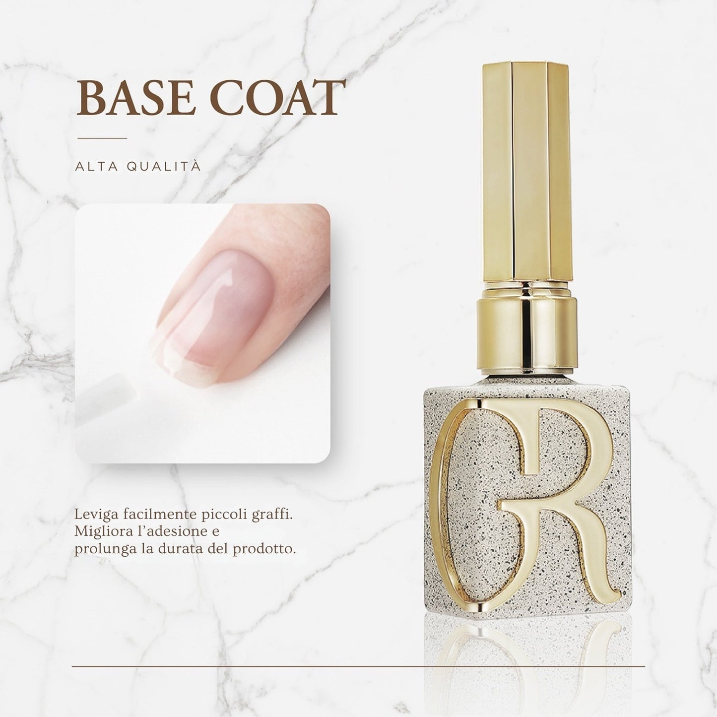 Base Coat Gulauri, base adesiva per smalto semipermanente e gel, garantisce tenuta e protezione dell’unghia naturale