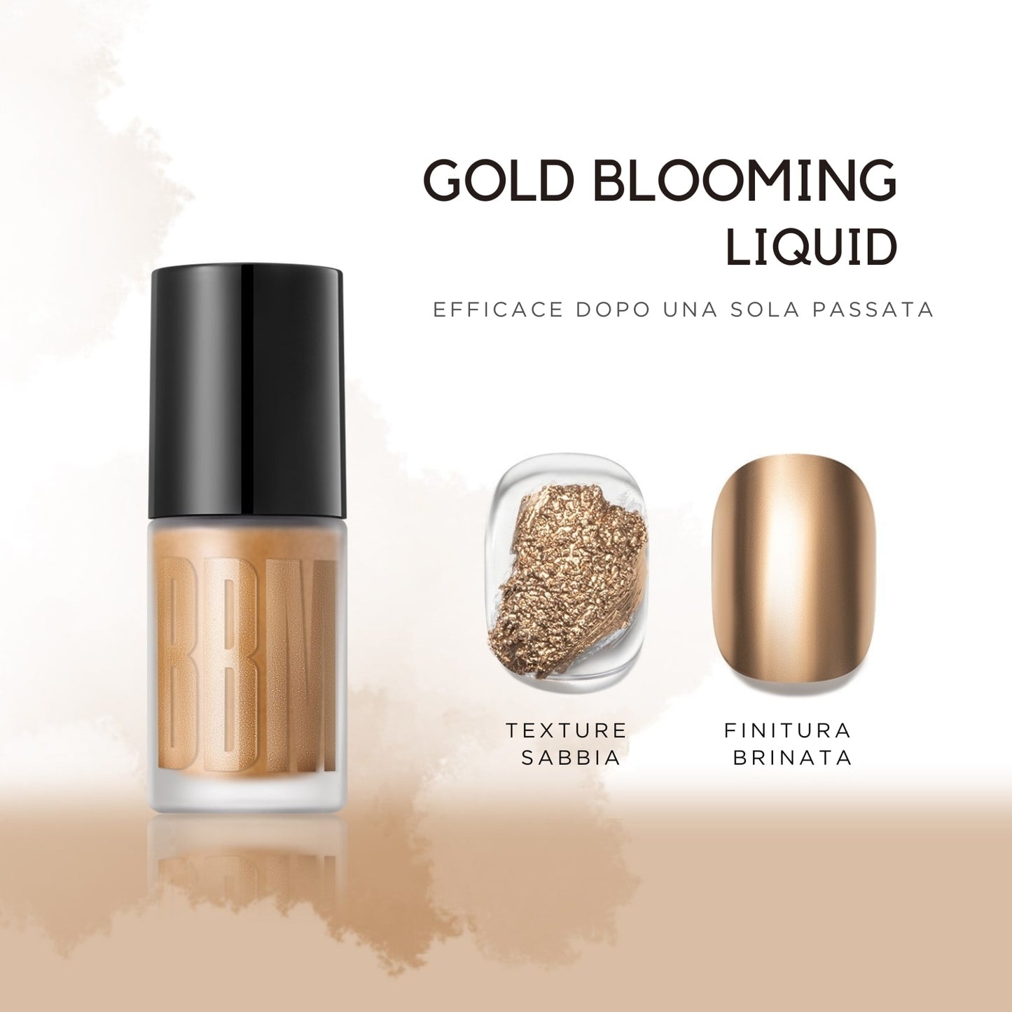 Blooming Liquid Gulauri con texture sabbia e finitura brinata, ideale per creare nail art con effetto marmo, acquarello e decorazioni sfumate