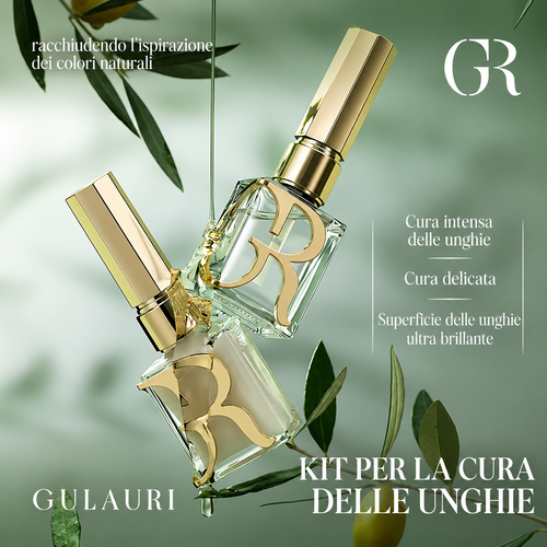 Gulauri Nail Care Kit: Base alle Proteine + Top Coat Lucido a Lunga Durata