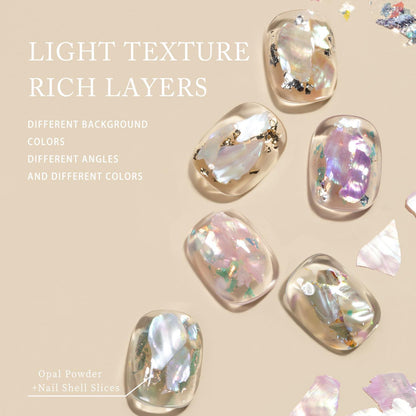 Opal Powder + Nail Shell Slices gulauri