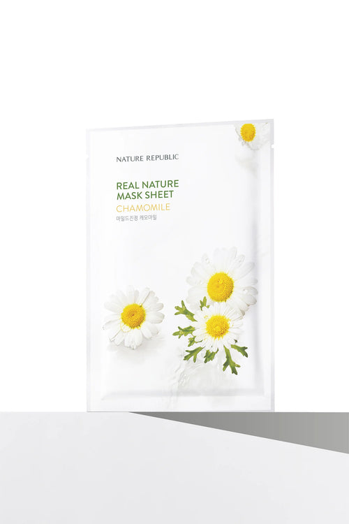 Nature Chamomile Mask – Maschera viso in tessuto con estratto di Camomilla
