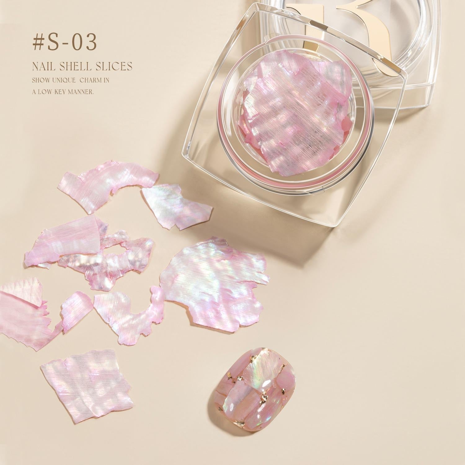 S03 Opal Powder + Nail Shell Slices gulauri