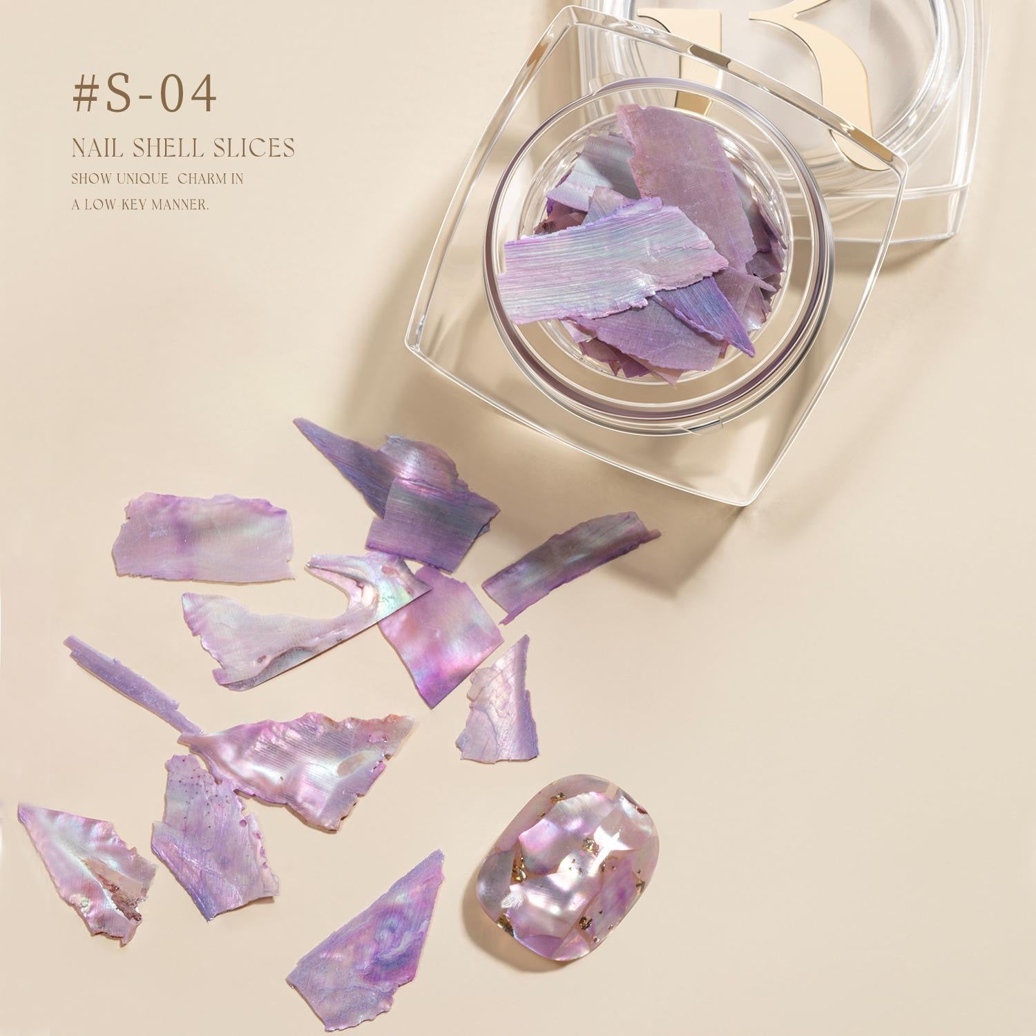 S04 Opal Powder + Nail Shell Slices gulauri