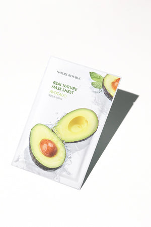 Real Nature Avocado Mask – Maschera viso in tessuto con estratto di avocado